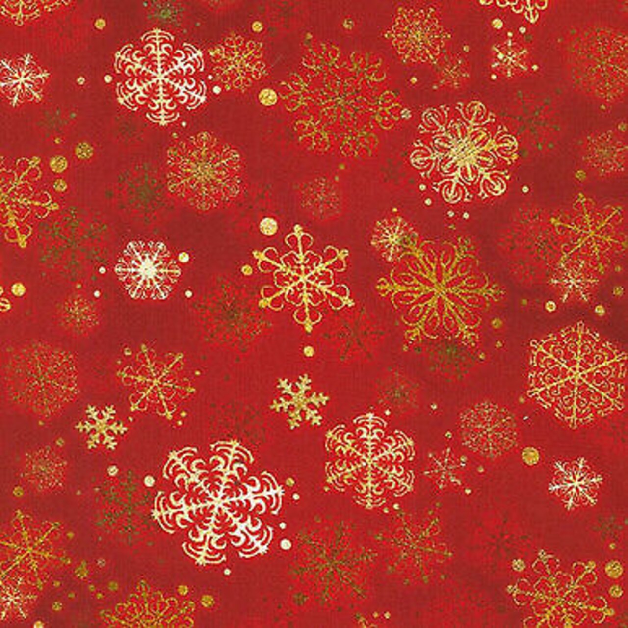 Festive Beauty Snowflakes Red Cotton Fabric by Robert Kaufman by the yard